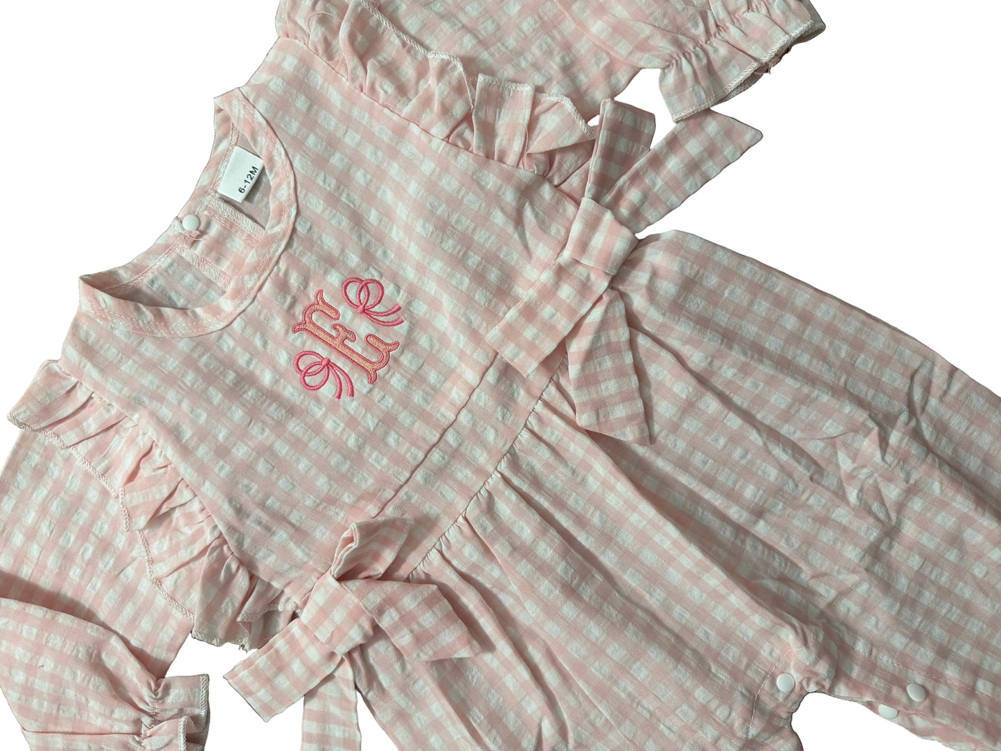 Darling Gingham Bow Personalized Romper