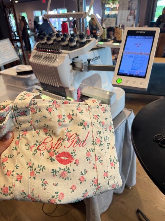 Floral Medium Canvas Tote
