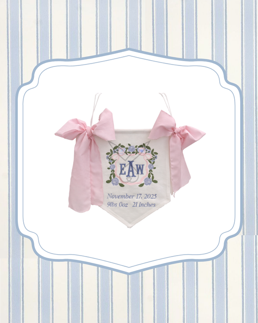 Hydrangea Birth Crest Banner