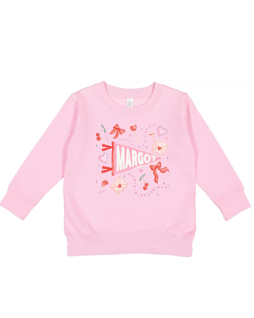 Watercolor Love Pennant Tee/Crewneck