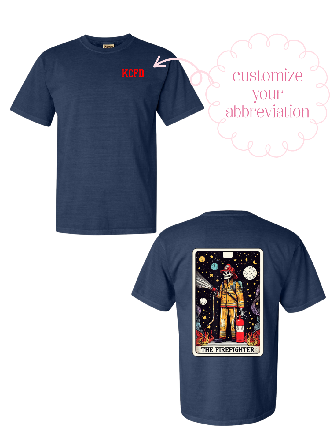 Tarot Skeleton Firefighter Tee