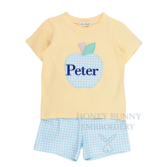 Apple Back to School Shorts Set