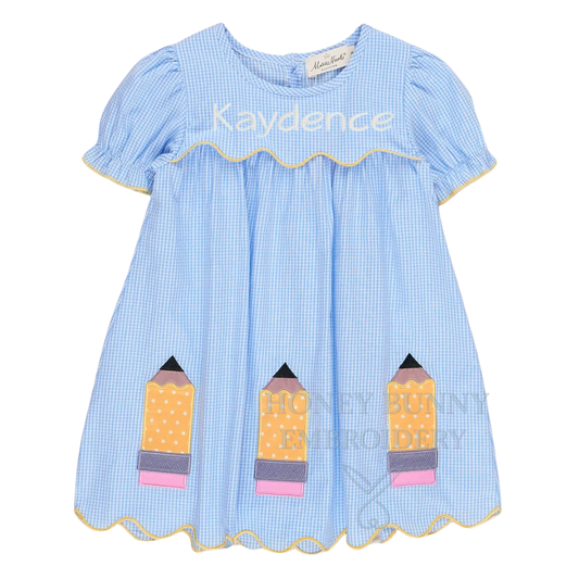 Scallop Hem Pencil Personalized Dress