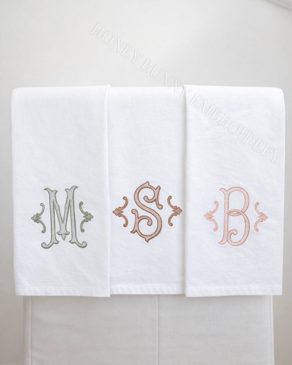 Garden Lines Monogram Tea Towel