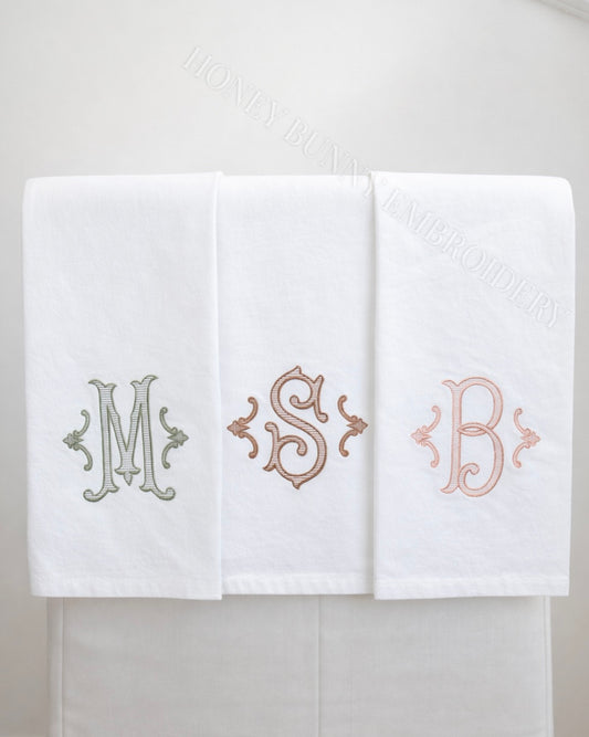 Garden Lines Monogram Tea Towel