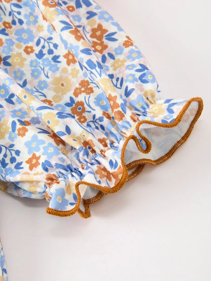 Fall Floral Smocked Bow Dress
