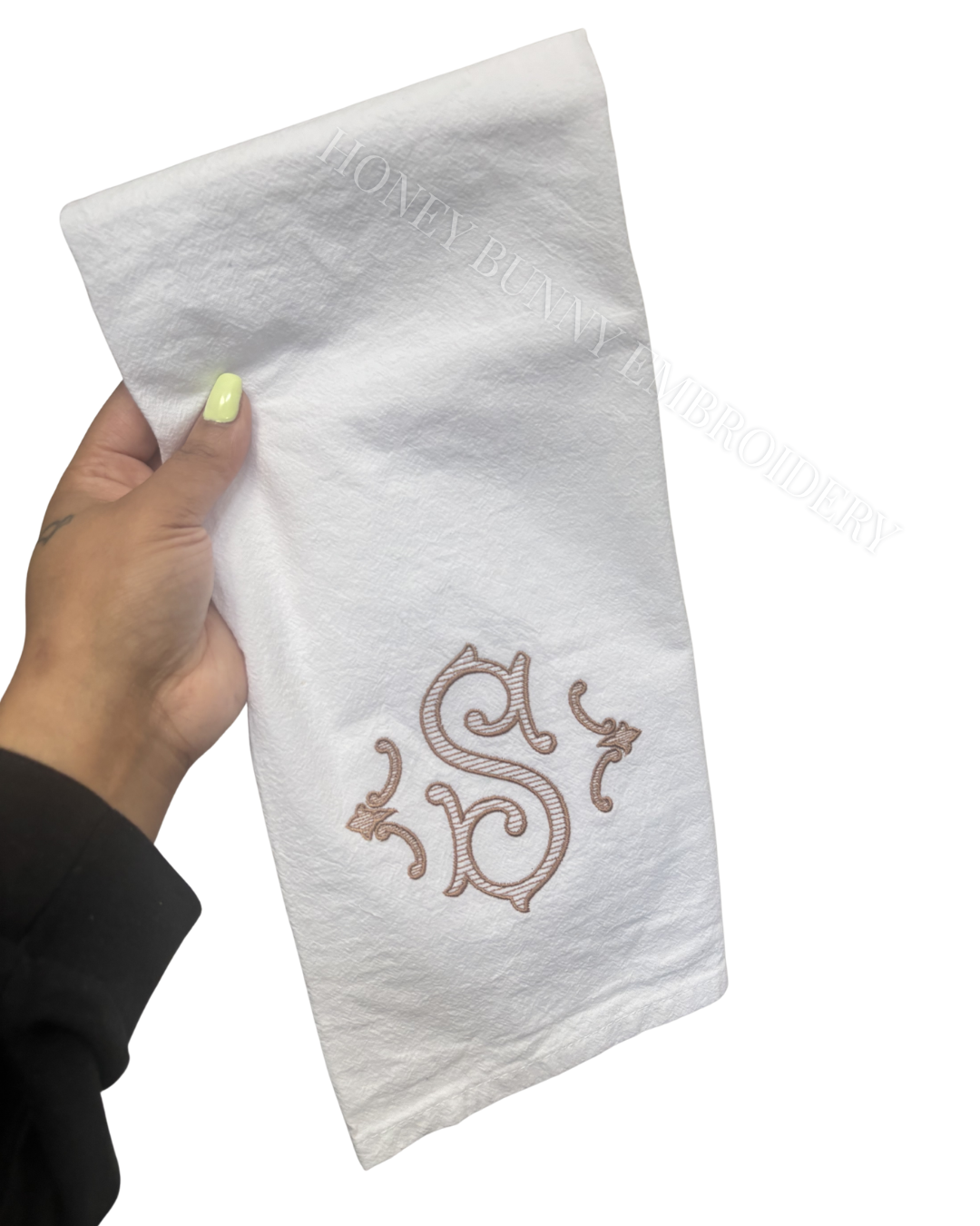 Garden Lines Monogram Tea Towel