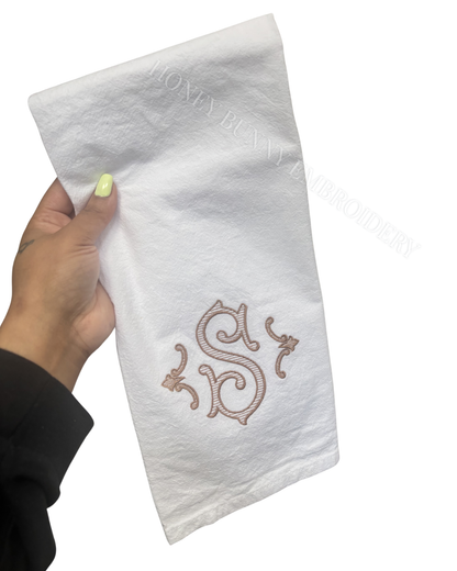 Garden Lines Monogram Tea Towel