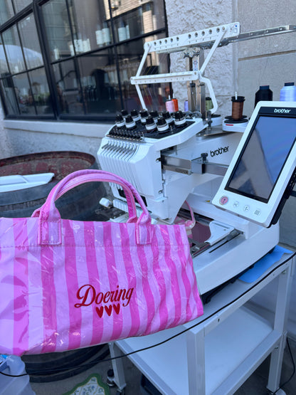 Waterproof Striped Tote