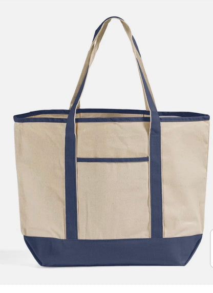 Navy Jumbo Canvas Tote