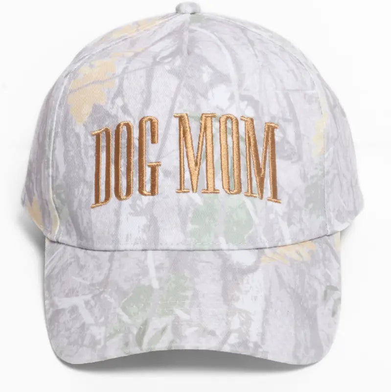 Dog Mom Embroidery Camo Print Hat