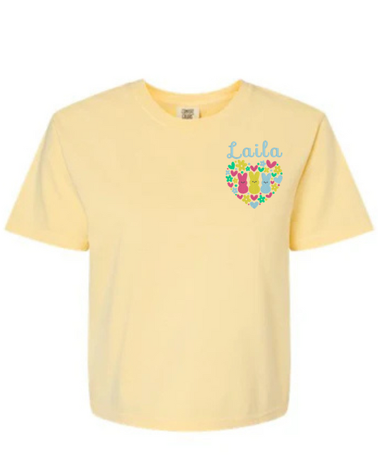 Easter Peeps Adult Embroidered Personalized T Shirt