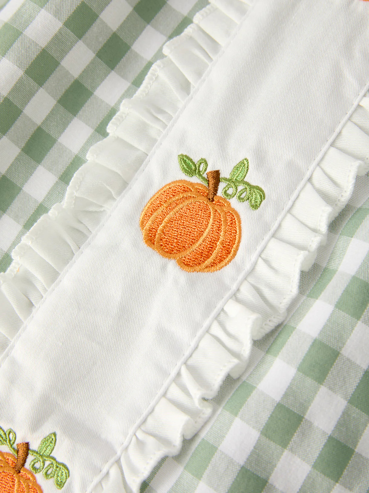 Sage Gingham Pumpkin Dress
