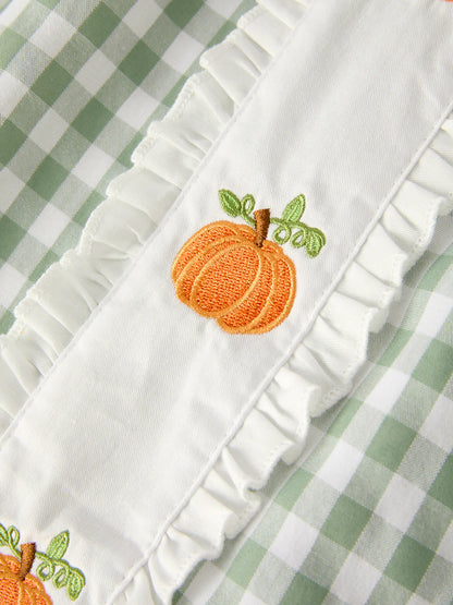 Sage Gingham Pumpkin Dress