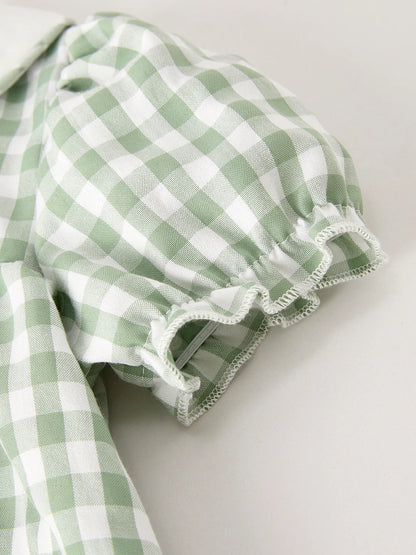 Sage Gingham Pumpkin Dress