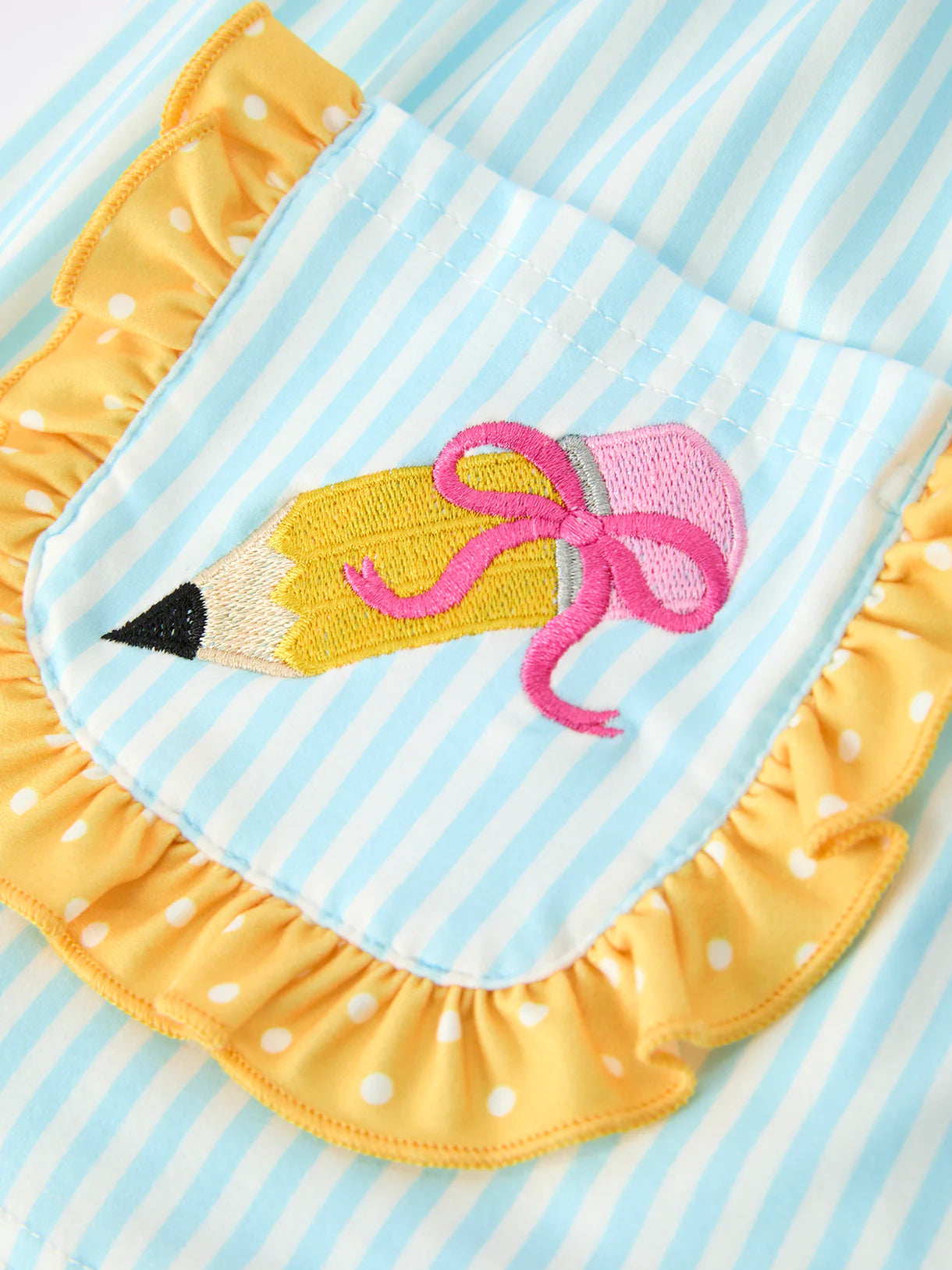 Girls Back To School Pencil Applique Top Leggings Set