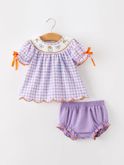 Lavender Gingham Bloomer Set