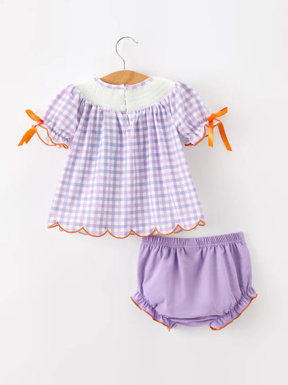 Lavender Gingham Bloomer Set