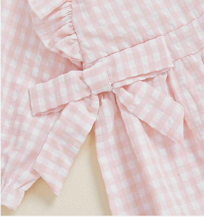 Darling Gingham Bow Personalized Romper
