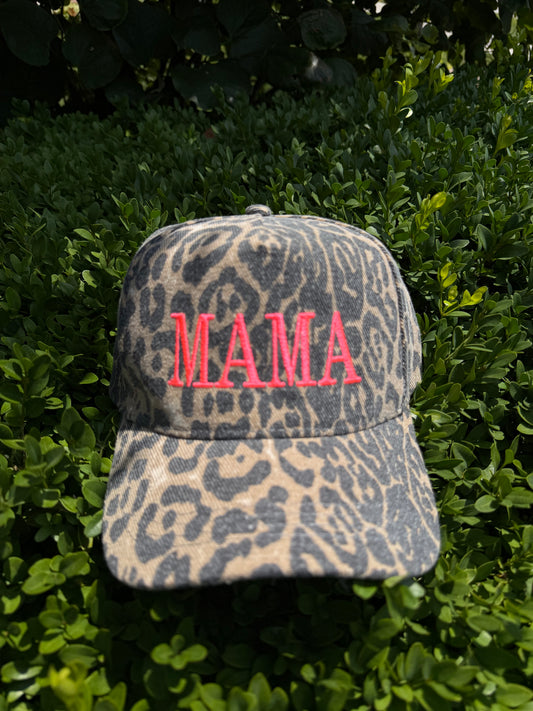 Leopard MAMA Embroidered Hat