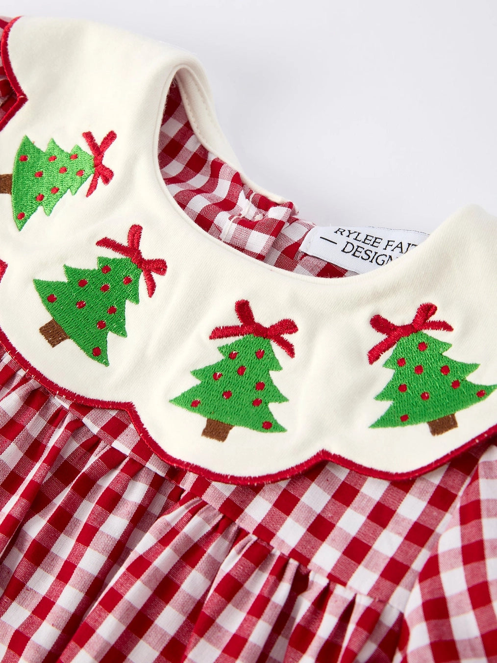 Gingham Christmas Tree Collar Dress