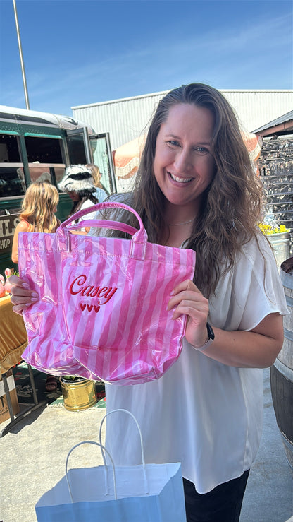Waterproof Striped Tote