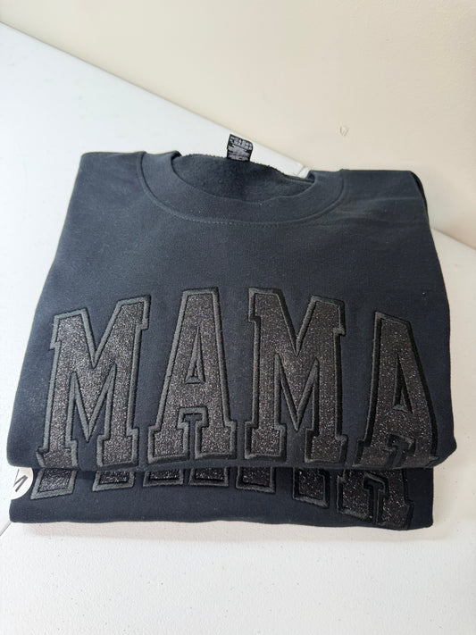 Mama Black Glitter Mono