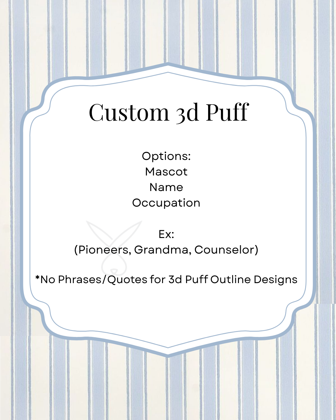 Custom Team Mascot School 3D Puff Outline