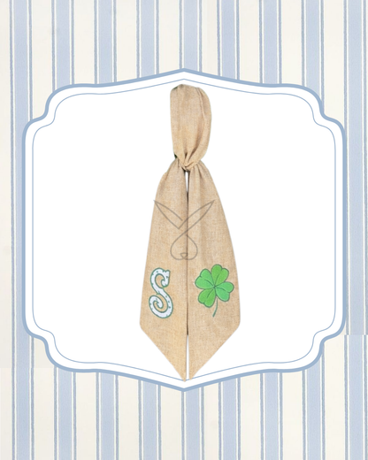 Lucky Day Shamrock Monogram Wreath Sash