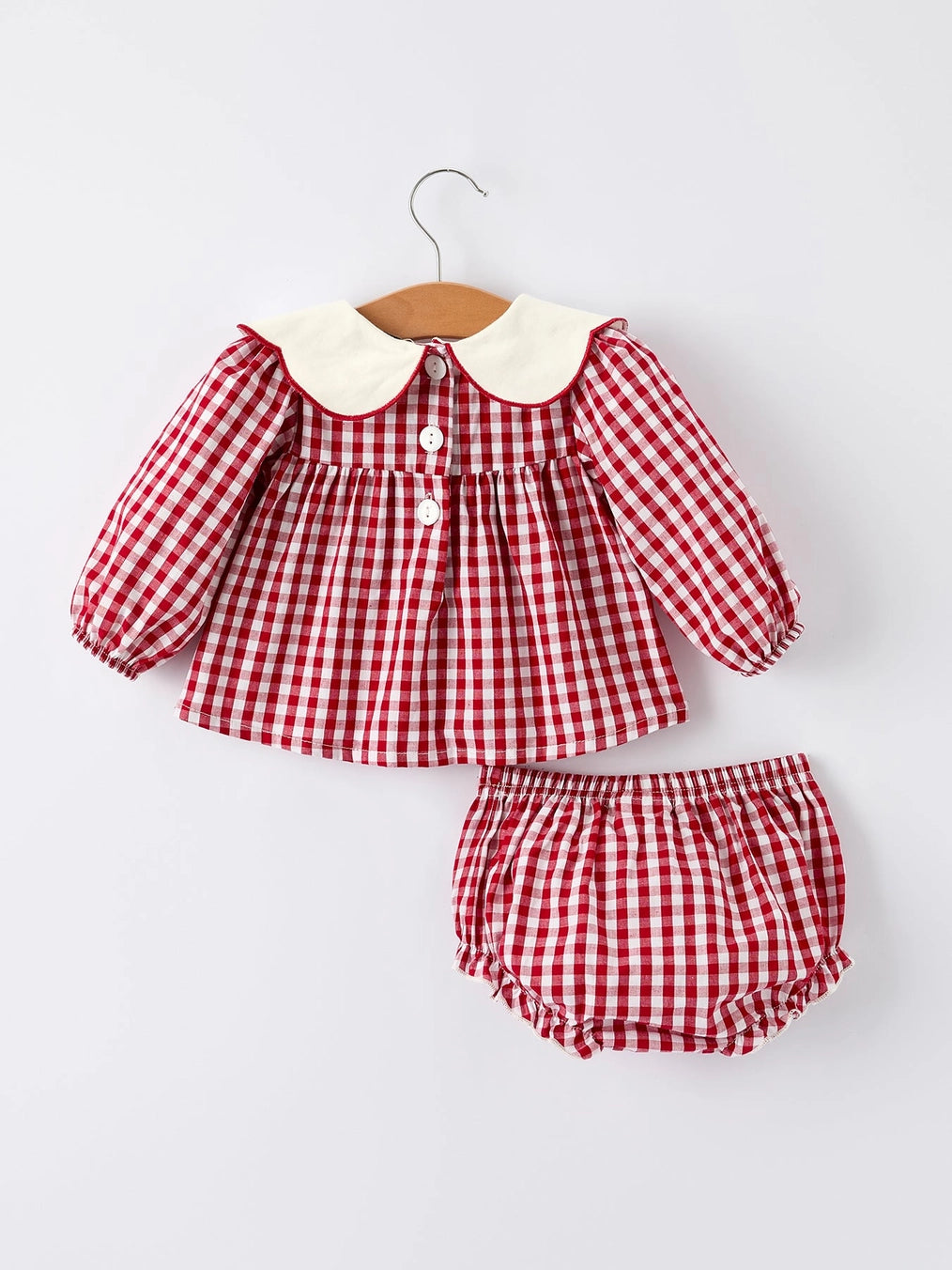 Gingham Christmas Tree Collar Bloomer Set