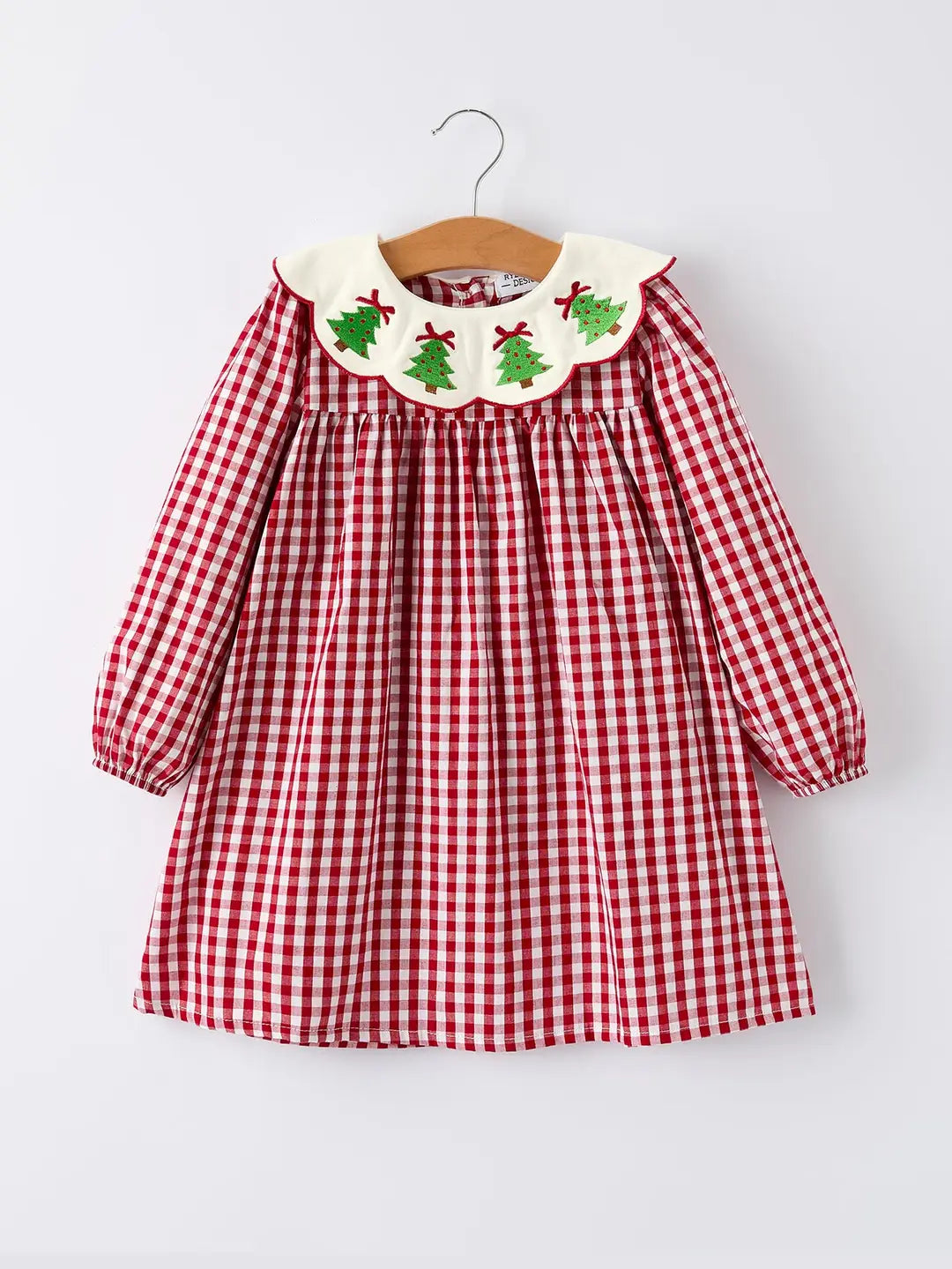 Gingham Christmas Tree Collar Dress