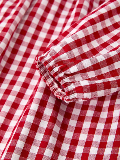 Gingham Christmas Tree Collar Dress