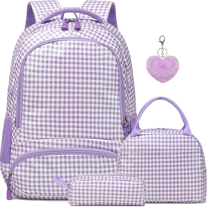 Gingham Glitter School Set