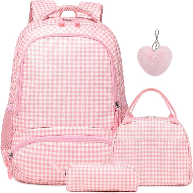 Gingham Glitter School Set
