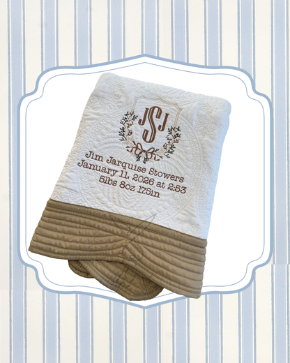 Monogram Only Signature Estate Baby Quilt
