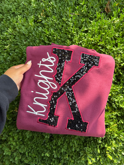 Mascot Sequin Side Cut Out Crewneck
