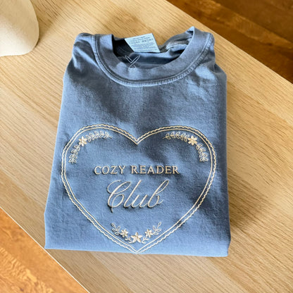 Cozy Reader Club Embroidered Tee