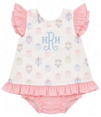 Personalized Birthday Party Bubble | Monogram Baby Girl Outfit
