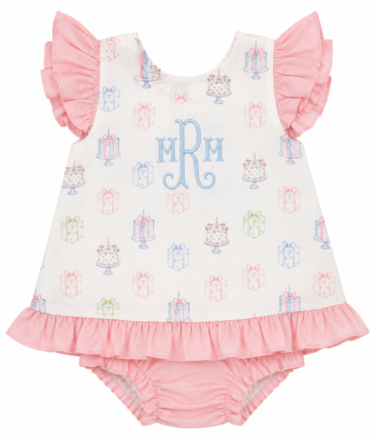 Personalized Birthday Party Bubble | Monogram Baby Girl Outfit