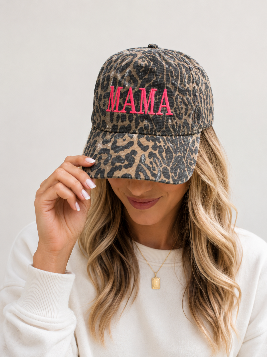 Leopard MAMA Embroidered Hat