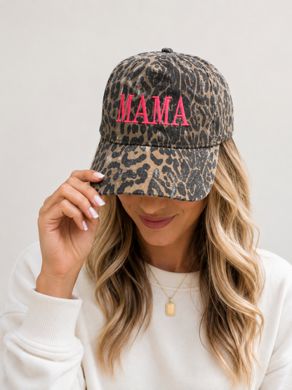 Leopard MAMA Embroidered Hat