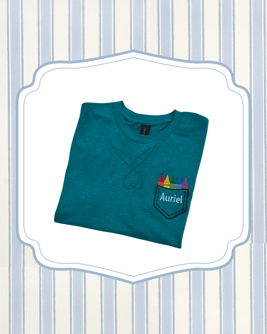 Crayon Faux Pocket Tee Back to School
