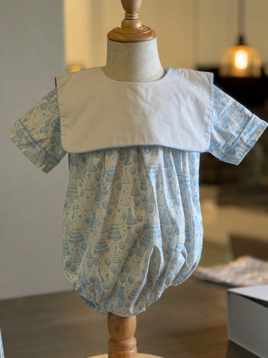 Halfway to One Birthday Bubble Romper | 6 Month Milestone Outfit