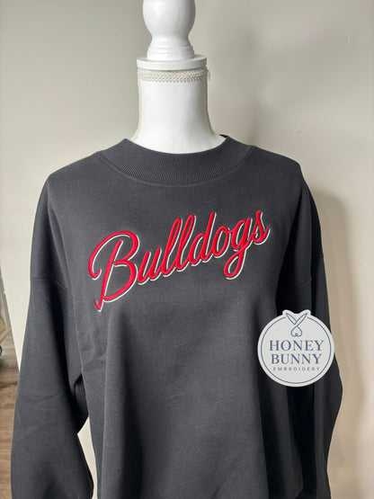Bulldogs Shadow Font Mockneck