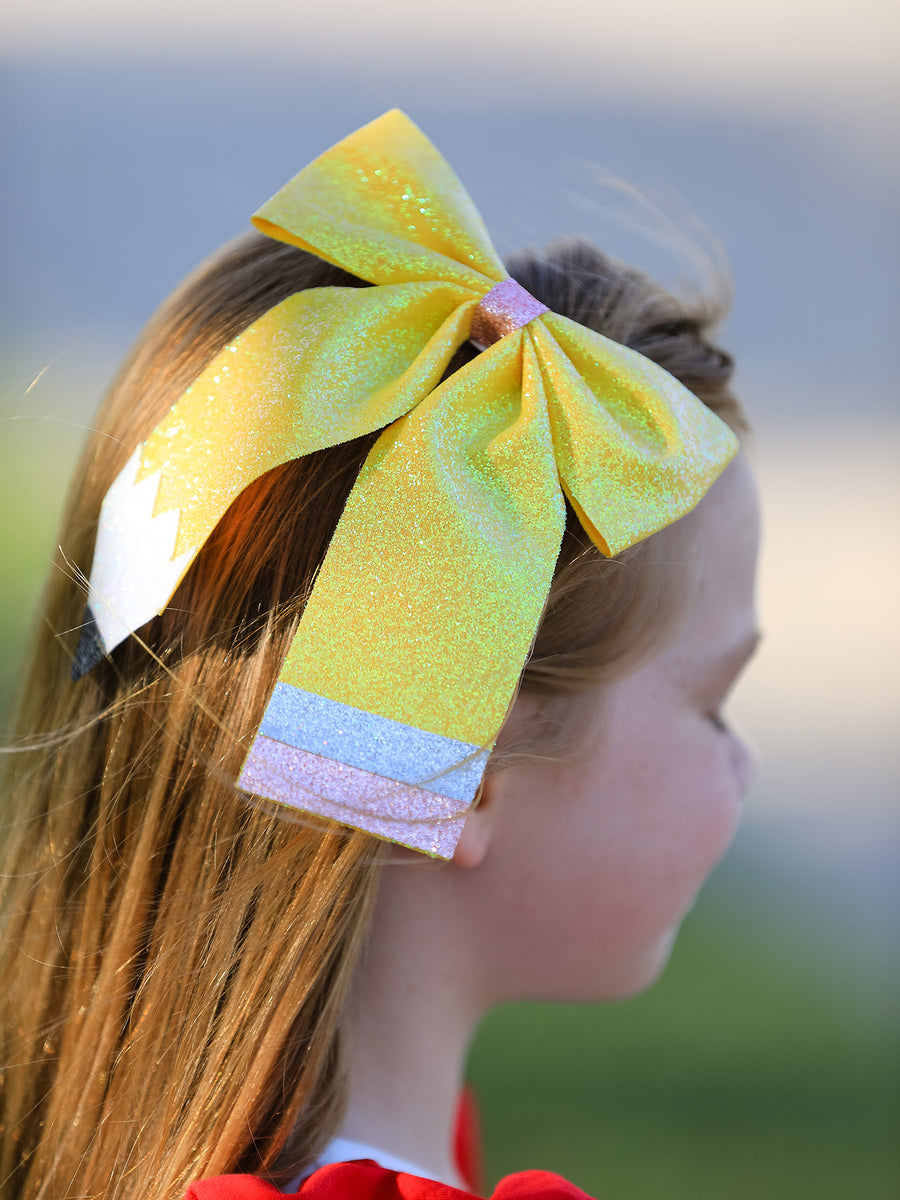 Glitter Pencil Bow Hairpin