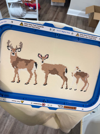 Cross Stitch Deer Trio