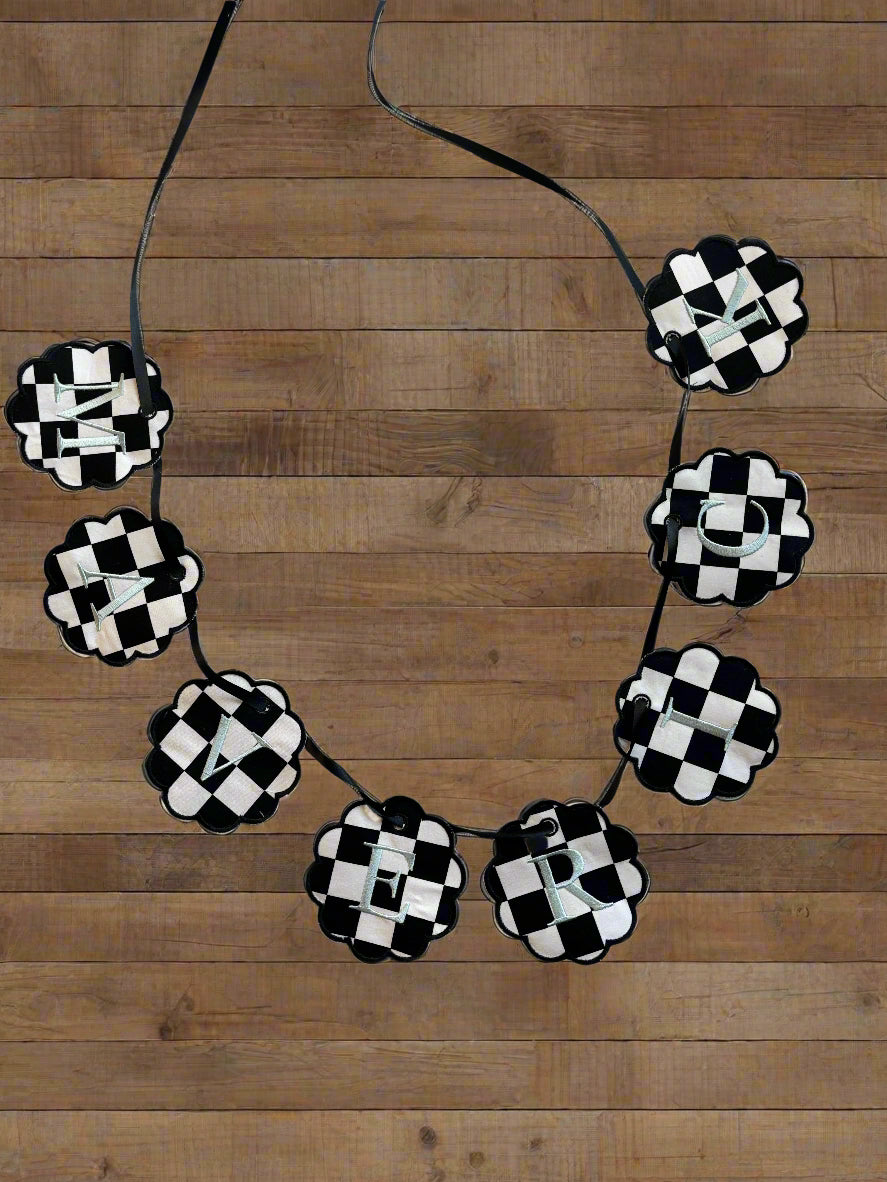 Circle Scalloped Baby Name Custom Banner