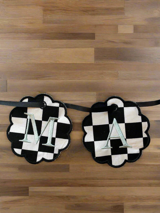 Circle Scalloped Baby Name Custom Banner