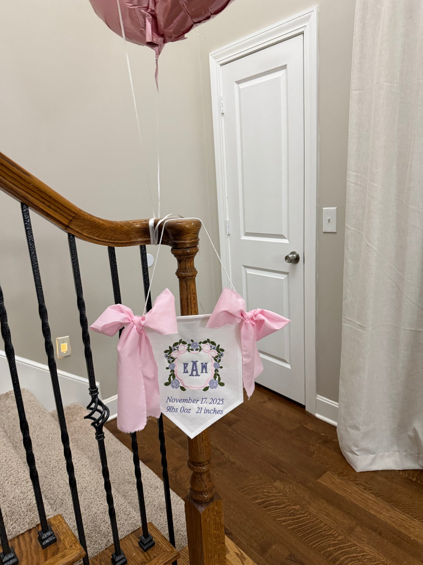 Hydrangea Birth Crest Banner