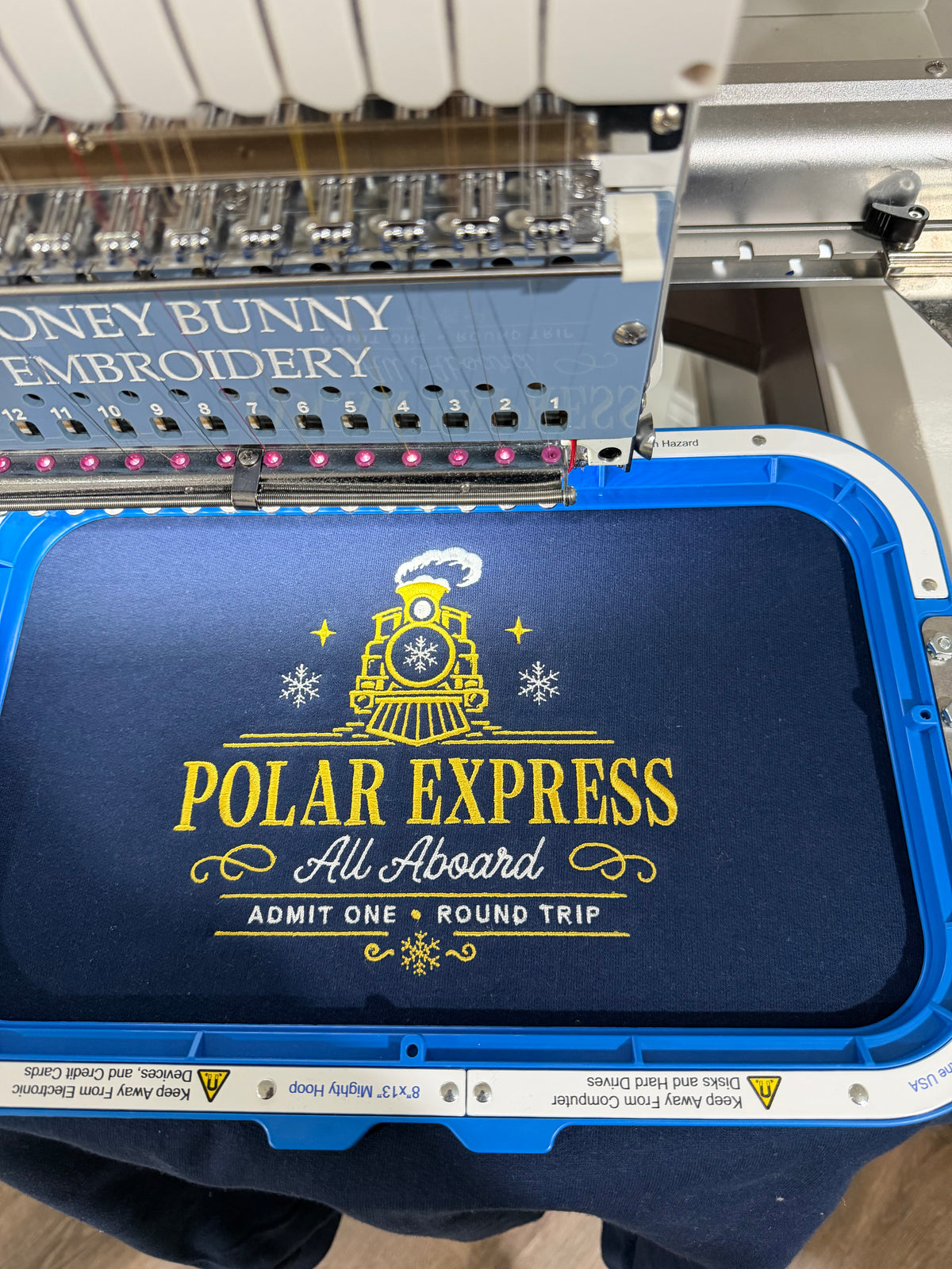 Holiday Train Embroidered Crewneck